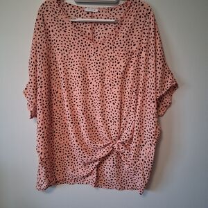 Summer 10 Pink/Dusty Rose Polka Dot Women's Top. See measurements.  Not size tag